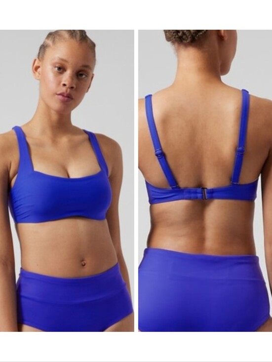 Athleta Other - Athleta Square Neck Bra Cup Bikini Top Cerulean Blue Women's 40D/DD Coastal Swim